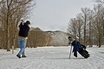 Ani v zimě nepatří golfové hole do kouta