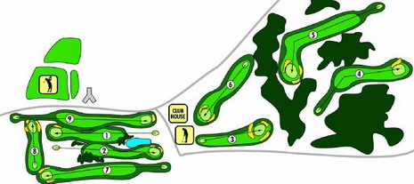 Hit - 1. Jihoesk golfov klub Bechyn  - mapa jamek